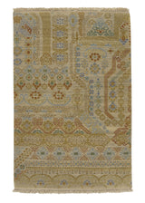 33461 Oriental Rug Indian Handmade Area Sample Modern 2'0'' x 2'11'' -2x3- Whites Beige Geometric Design