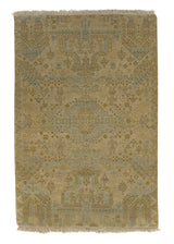 33463 Oriental Rug Indian Handmade Area Sample Modern 2'0'' x 3'0'' -2x3- Whites Beige Geometric Design