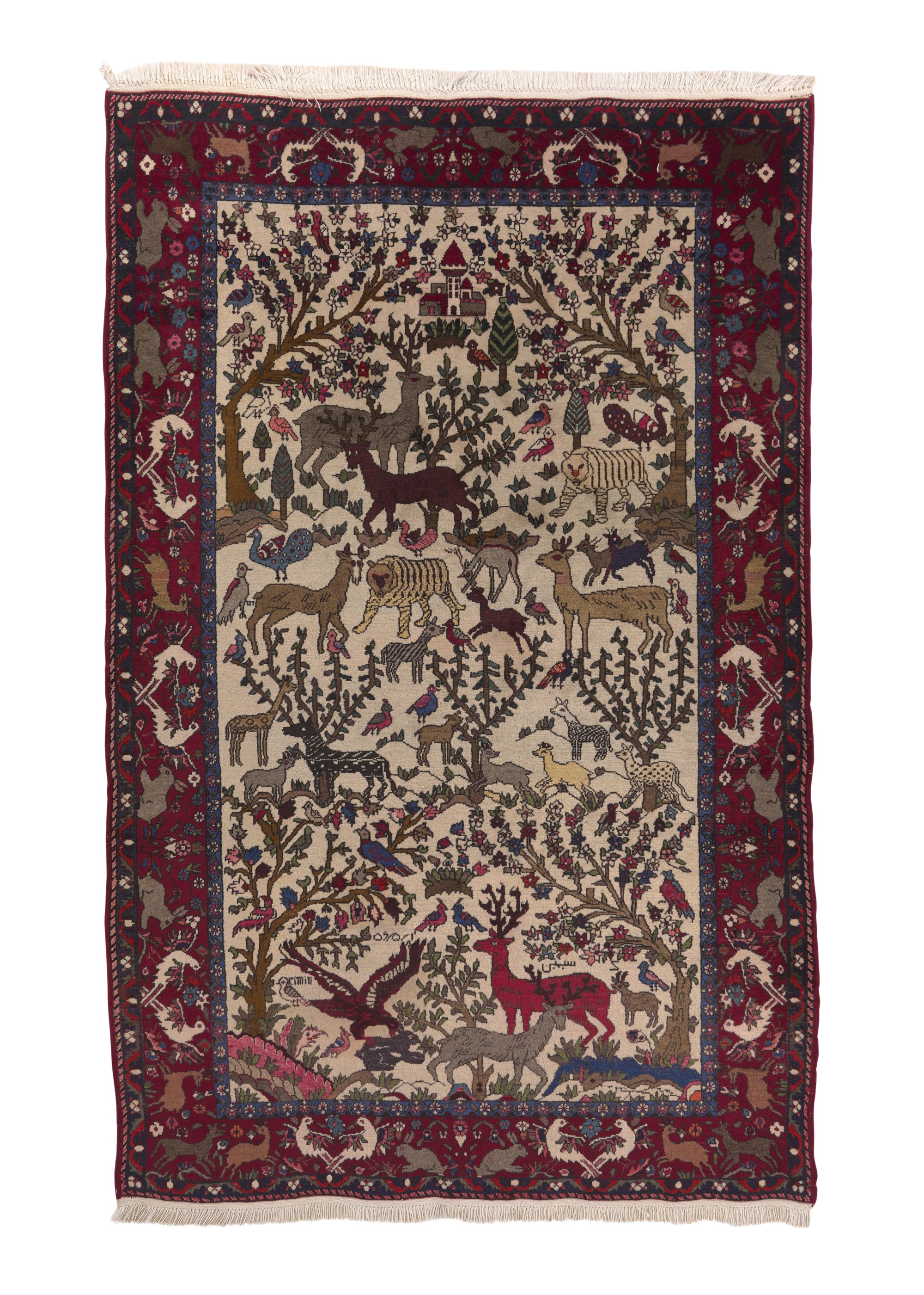 Persian Rug Bakhtiari Handmade Area Traditional Tribal 5'2