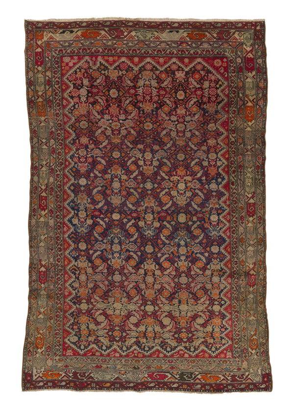 33484 Persian Rug Malayer Handmade Area Antique Tribal 4'10'' x 7'8'' -5x8- Orange Red Herati Design