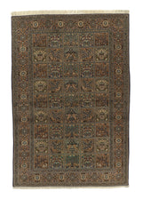 33507 Persian Rug Qum Handmade Area Traditional Traditional 4'8'' x 6'9'' -5x7- Brown Whites Beige Orange Garden Animals Design
