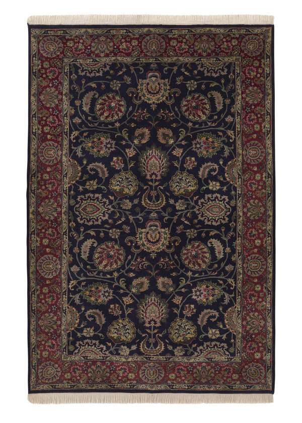 33534 Oriental Rug Indian Handmade Area Transitional 5'1'' x 7'11'' -5x8- Blue Jaipur Floral Design