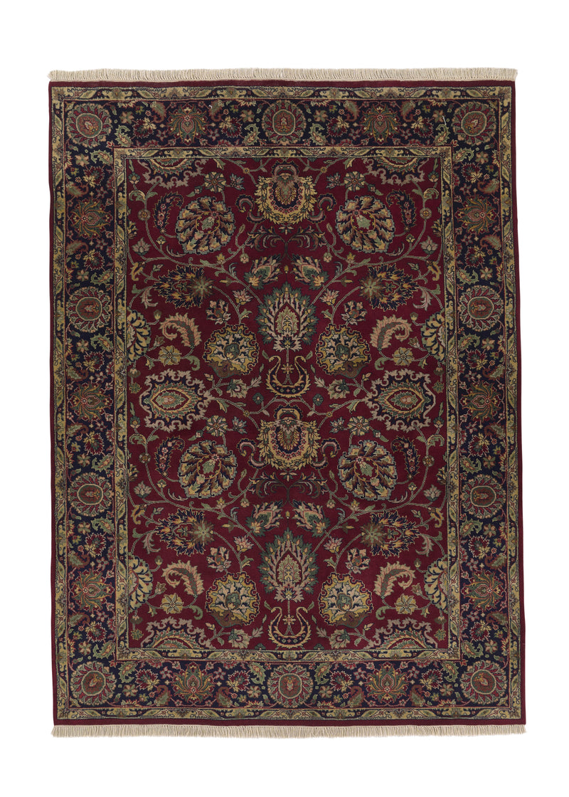 33571 Oriental Rug Indian Handmade Area Transitional 5'1'' x 6'11'' -5x7- Red Jaipur Floral Design