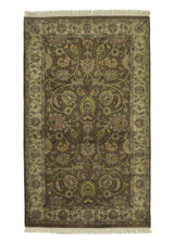 33591 Oriental Rug Indian Handmade Area Transitional Traditional 3'0'' x 5'0'' -3x5- Green Floral Design