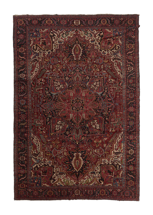 33602 Persian Rug Heriz Handmade Area Tribal Vintage 11'6'' x 16'8'' -12x17- Red Geometric Design