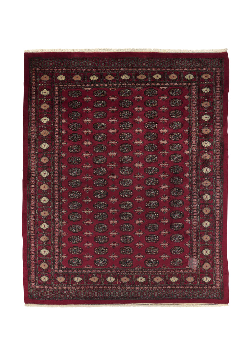 33674 Oriental Rug Pakistani Handmade Area Tribal 8'4'' x 10'1'' -8x10- Red Bokhara Design