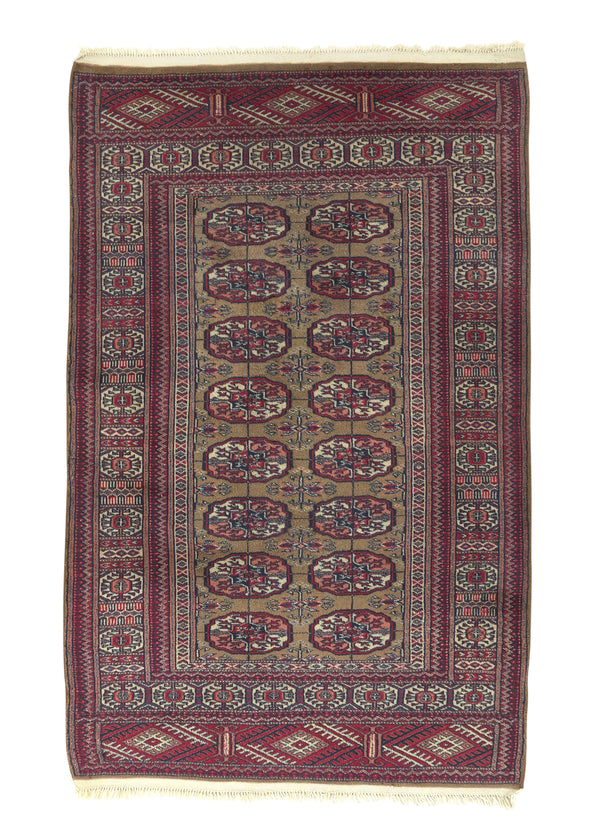 33695 Oriental Rug Pakistani Handmade Area Tribal 3'1'' x 4'10'' -3x5- Pink Red Bokhara Design