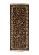 33717 Oriental Rug Indian Handmade Runner Transitional 2'6'' x 6'1'' -3x6- Brown Green Floral Design