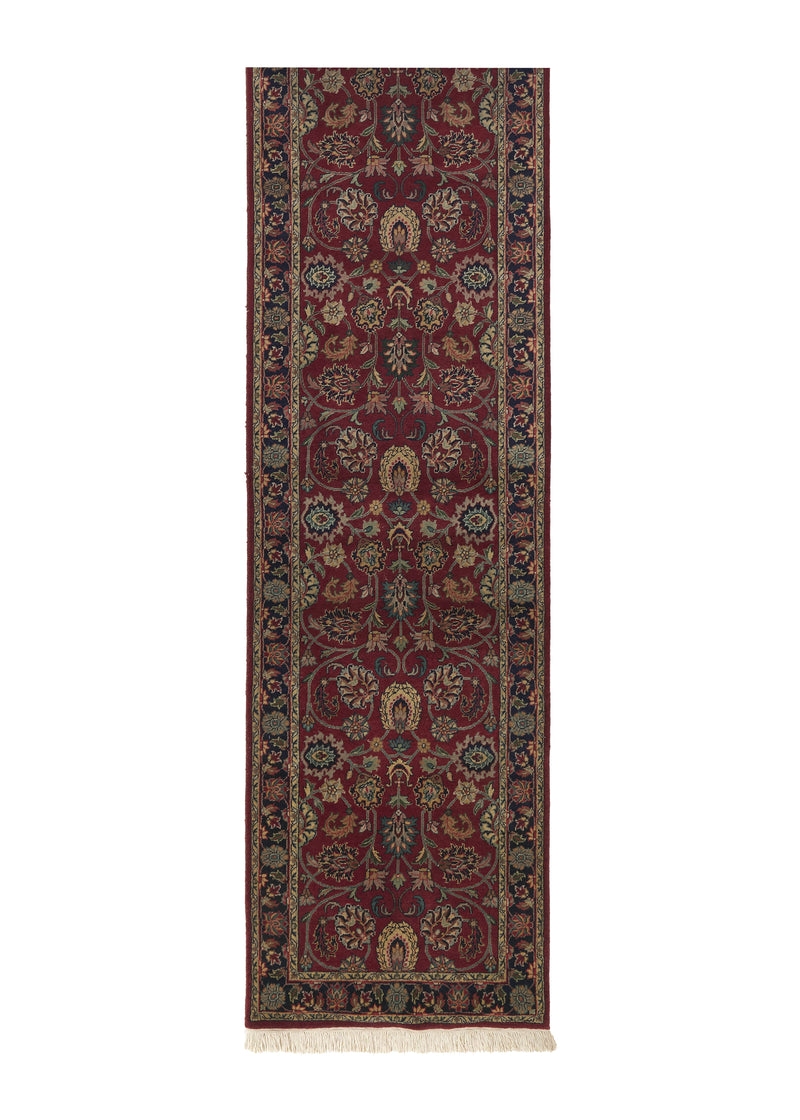33730 Oriental Rug Indian Handmade Runner Traditional 2'5'' x 30'1'' -2x30- Red Floral Design