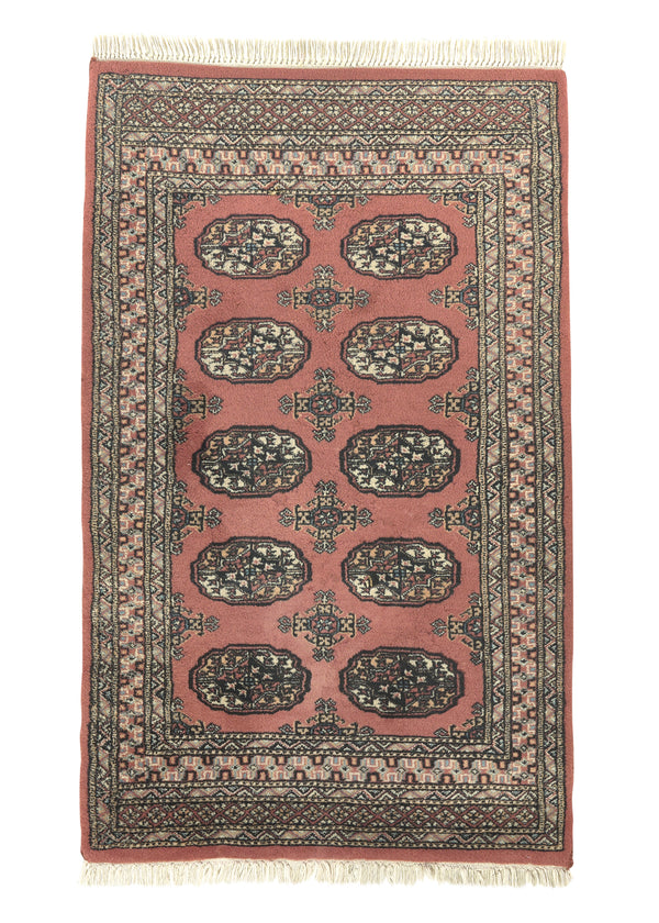 33789 Oriental Rug Pakistani Handmade Area Tribal 3'2'' x 5'0'' -3x5- Pink Bokhara Design