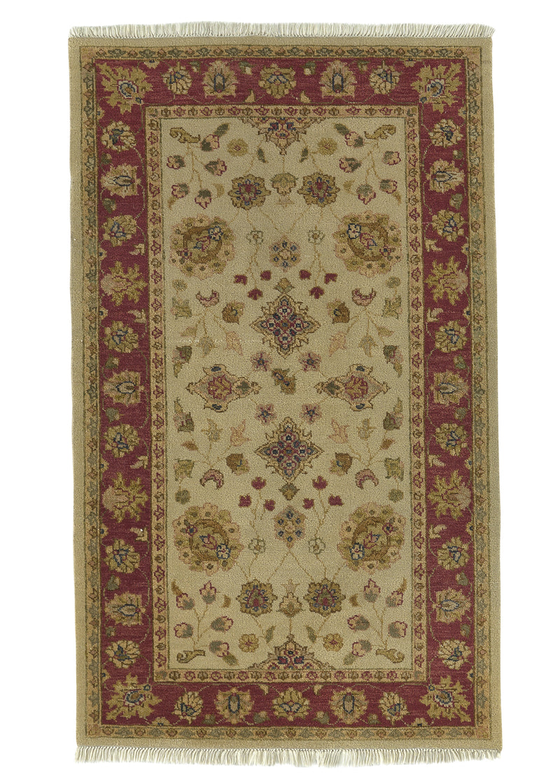 33847 Oriental Rug Pakistani Handmade Area Transitional 3'0'' x 5'0'' -3x5- Yellow Gold Red Floral Design