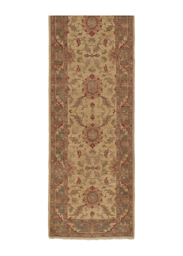 33850 Oriental Rug Pakistani Handmade Runner Transitional 2'8'' x 11'5'' -3x11- Whites Beige Brown Oushak Design