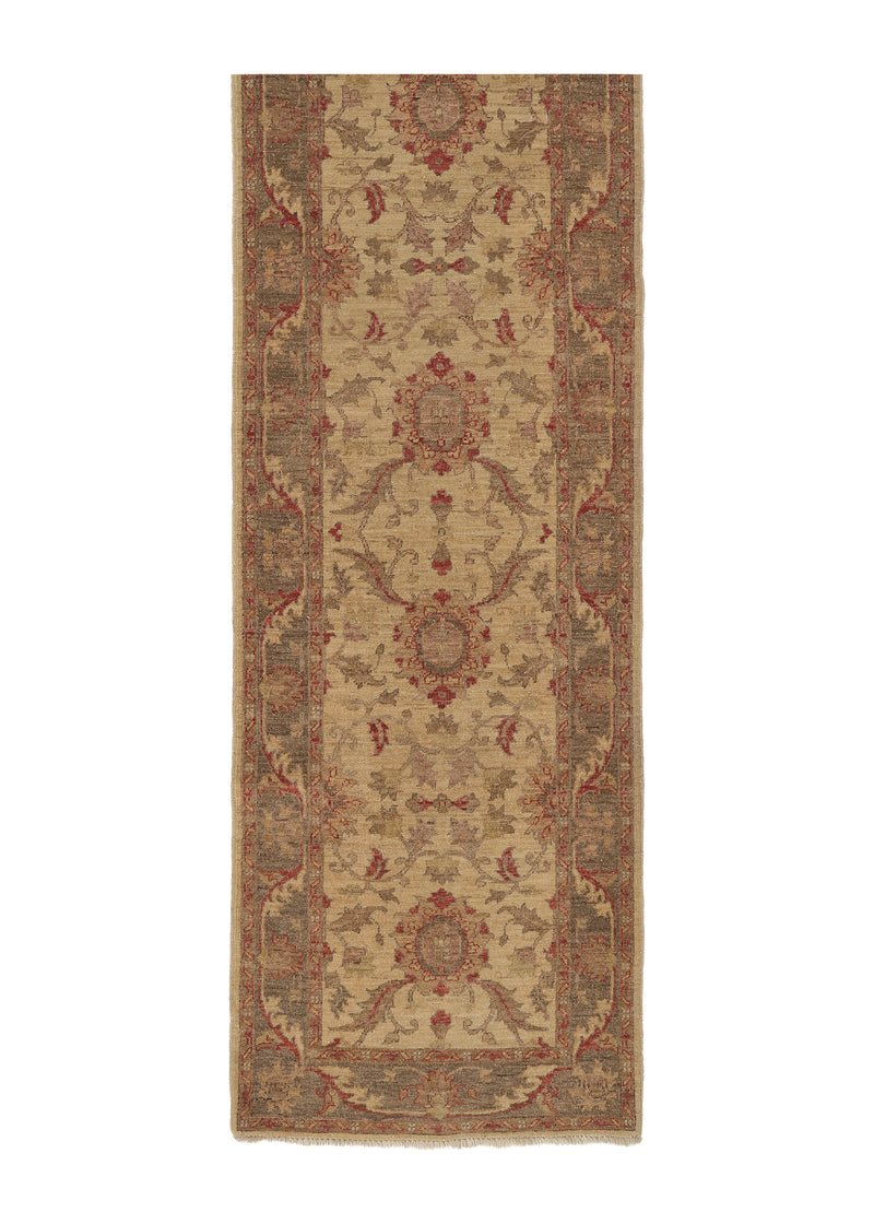 33850 Oriental Rug Pakistani Handmade Runner Transitional 2'8'' x 11'5'' -3x11- Whites Beige Brown Oushak Design
