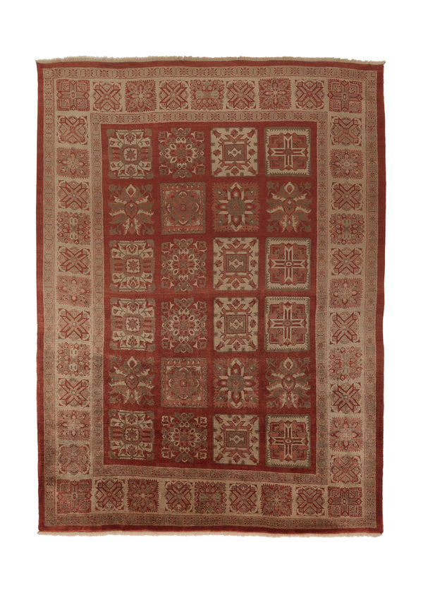 33852 Persian Rug Bijar Handmade Area Traditional 9'10'' x 13'6'' -10x14- Red Whites Beige Garden Design
