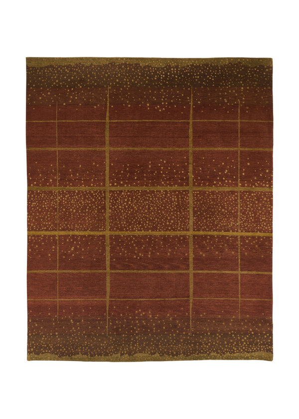 33896 Oriental Rug Tibetan Handmade Area Modern 8'0'' x 10'0'' -8x10- Red Abstract Design