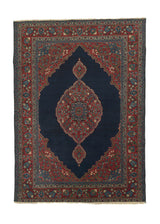 33898 Persian Rug Tabriz Handmade Area Antique Traditional 4'6'' x 6'4'' -5x6- Red Blue Open Field Design