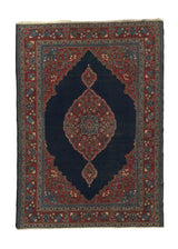 33899 Persian Rug Tabriz Handmade Area Antique Traditional 4'6'' x 6'4'' -5x6- Blue Red Open Field Floral Design