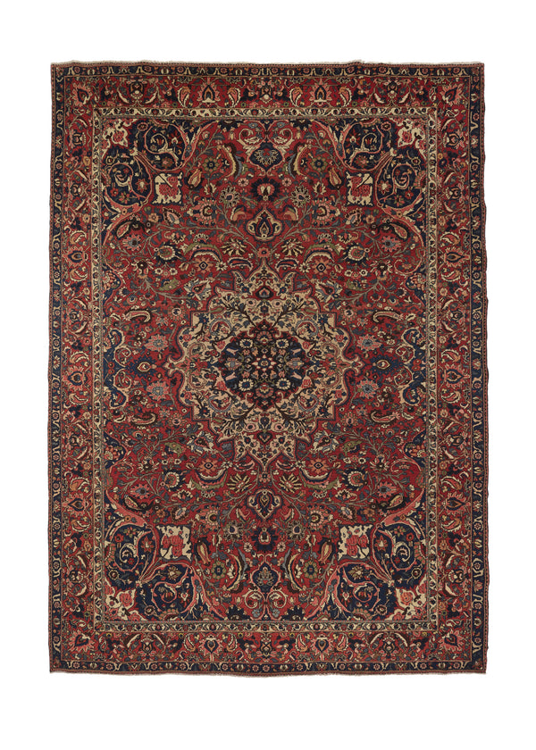 33915 Persian Rug Bakhtiari Handmade Area Tribal Vintage 8'5'' x 11'10'' -8x12- Red Floral Design