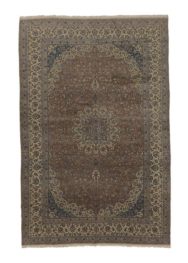 33932 Persian Rug Nain Handmade Area Traditional 10'2'' x 15'4'' -10x15- Whites Beige Blue Brown Floral Design