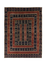 33950 Persian Rug Gabbeh Handmade Area Tribal 7'5'' x 9'8'' -7x10- Orange Blue Geometric Design