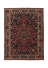 33974 Persian Rug Tabriz Handmade Area Traditional 9'10'' x 13'2'' -10x13- Red Blue Whites Beige Floral Design