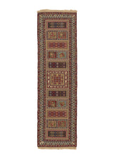 34006 Persian Rug Sirjan Handmade Runner Tribal 2'5'' x 8'5'' -2x8- Multi-color Kilim Panel Design