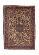 34043 Persian Rug Dorokhsh Handmade Area Traditional 8'5'' x 11'9'' -8x12- Whites Beige Red Floral Design