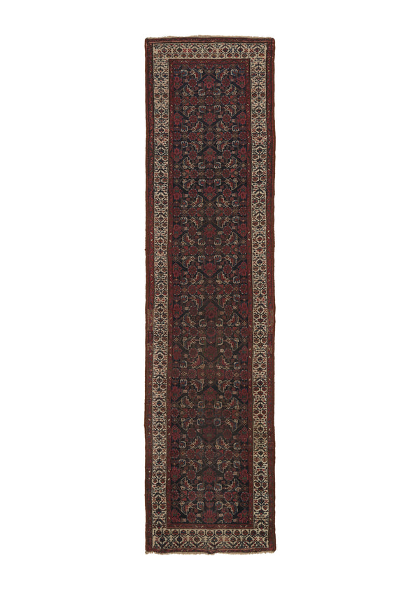 34119 Persian Rug Malayer Handmade Runner Tribal Vintage 2'5'' x 9'9'' -2x10- Blue Red Herati Design