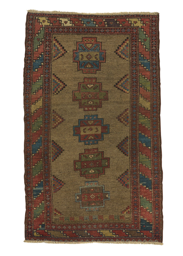 34128 Persian Rug Malayer Handmade Area Antique Tribal 3'0'' x 5'1'' -3x5- Brown Multi-color Geometric Design