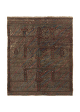 34155 Persian Rug Baloch Handmade Area Tribal 4'1'' x 5'2'' -4x5- Whites Beige Multi-color Kilim Tree of Life Design