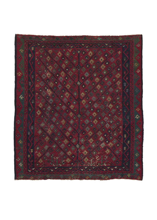 34158 Oriental Rug Turkish Handmade Area Antique Tribal 10'8'' x 11'10'' -11x12- Red Green Tree of Life Design