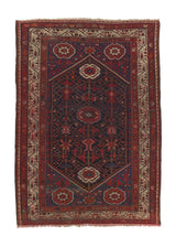 34169 Persian Rug Malayer Handmade Area Antique Tribal 4'5'' x 6'5'' -4x6- Red Geometric Design