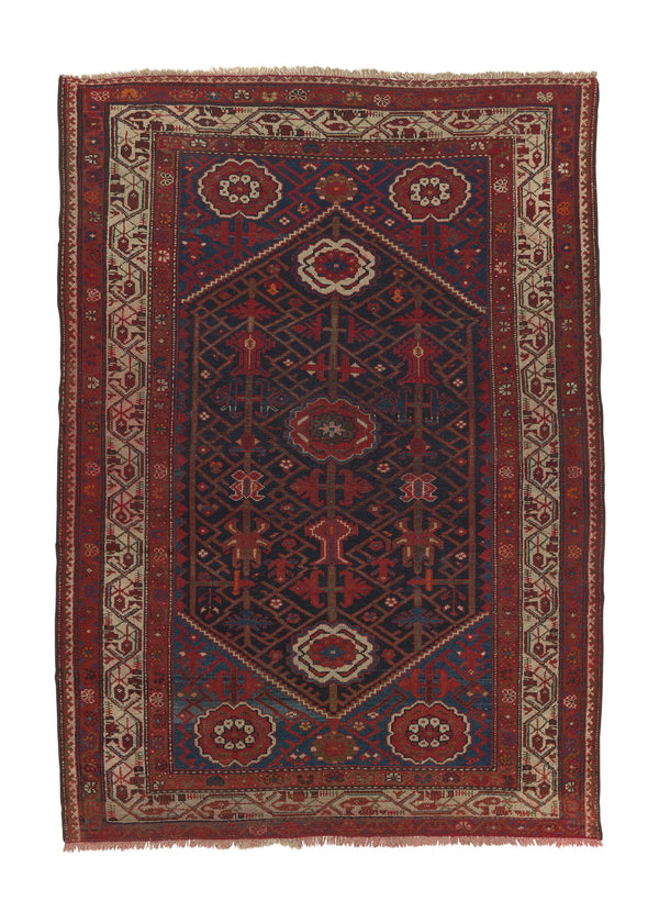 34169 Persian Rug Malayer Handmade Area Antique Tribal 4'5'' x 6'5'' -4x6- Red Geometric Design