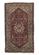 34184 Persian Rug Hamadan Handmade Area Tribal 2'5'' x 4'2'' -2x4- Pink Whites Beige Geometric Design