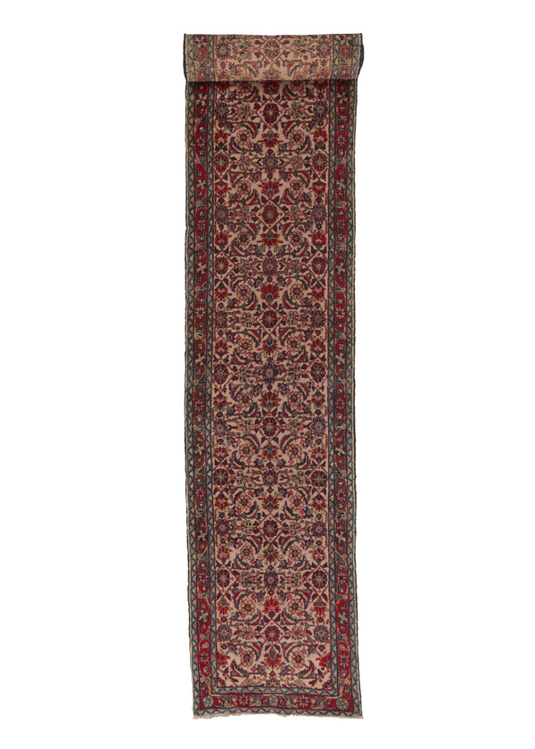 34211 Persian Rug Hamadan Handmade Runner Tribal 2'10'' x 19'11'' -3x20- Red Blue Geometric Design