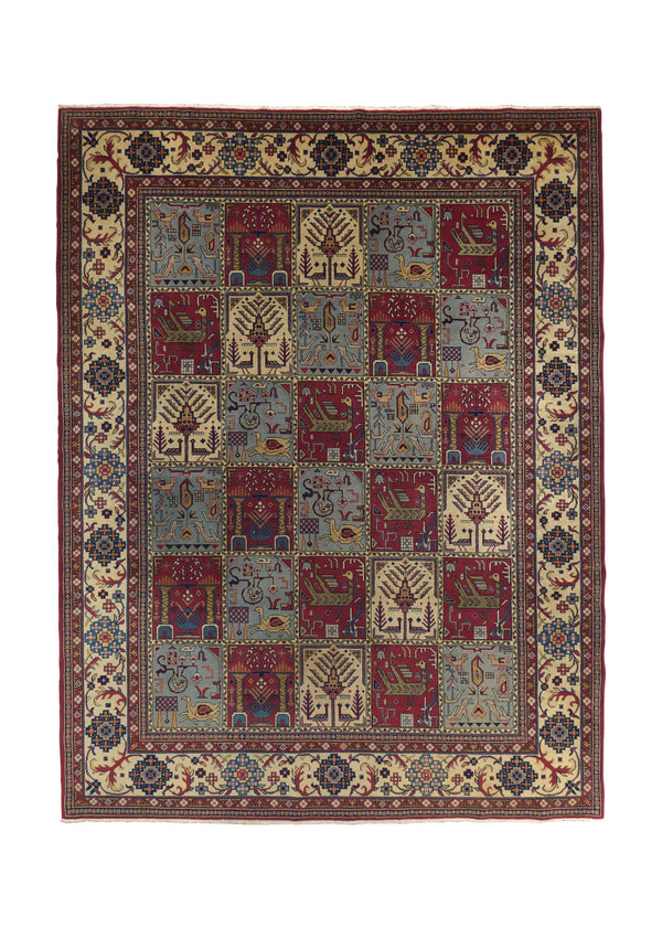 34214 Oriental Rug Turkish Handmade Area Tribal 8'0'' x 9'9'' -8x10- Red Blue Garden Animals Design