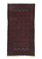 34217 Persian Rug Baloch Handmade Area Tribal 3'4'' x 6'3'' -3x6- Red Geometric Design