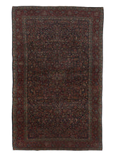 34238 Persian Rug Kashan Handmade Area Antique Traditional 9'8'' x 16'4'' -10x16- Blue Red Floral Design