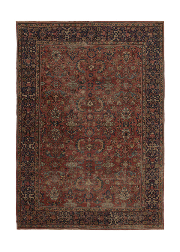 34284 Persian Rug Mahal Handmade Area Antique Tribal 11'9'' x 16'10'' -12x17- Red Floral Design