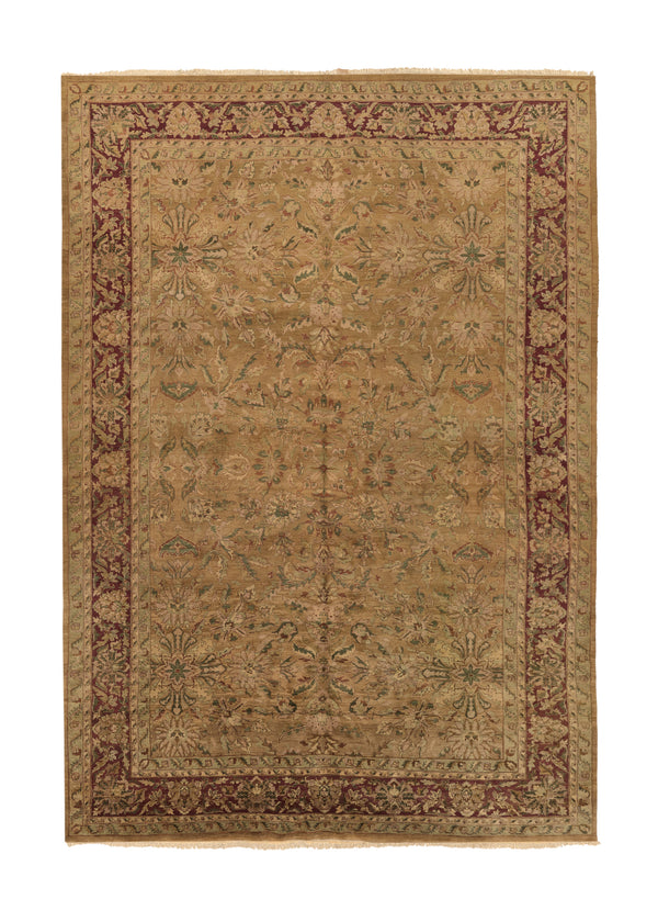 34294 Oriental Rug Indian Handmade Area Transitional 11'9'' x 17'4'' -12x17- Whites Beige Red Green Jaipur Floral Design