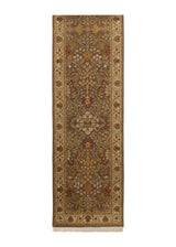 34301 Oriental Rug Indian Handmade Runner Transitional 2'7'' x 20'2'' -3x20- Brown Floral Design