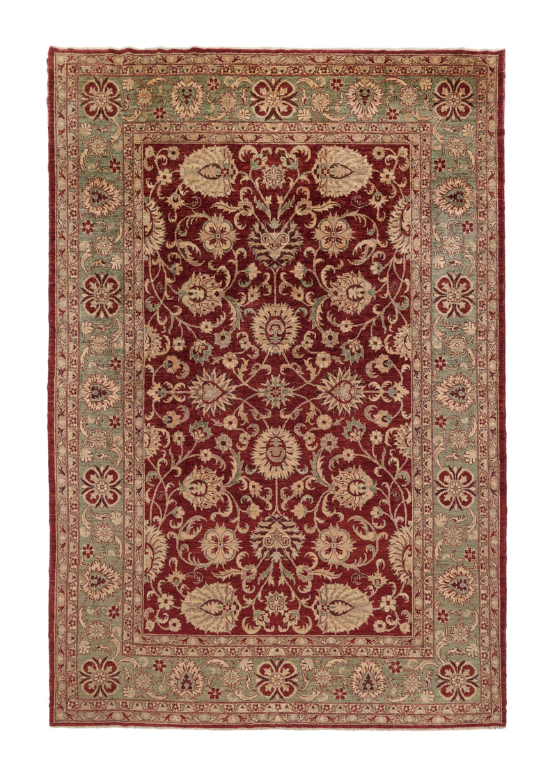 34319 Oriental Rug Pakistani Handmade Area Transitional 8'2'' x 12'5'' -8x12- Red Green Oushak Design