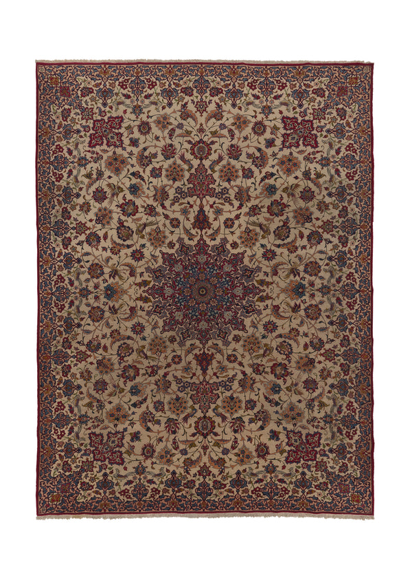 34322 Persian Rug Najafabad Handmade Area Traditional 10'0'' x 13'8'' -10x14- Whites Beige Red Blue Floral Design