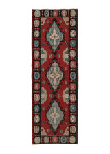 34338 Oriental Rug Turkish Handmade Runner Tribal 2'10'' x 7'11'' -3x8- Red Geometric Design