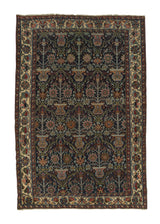 34354 Persian Rug Bakhtiari Handmade Area Antique Tribal 4'6'' x 6'9'' -5x7- Blue Green Whites Beige Floral Vase Design