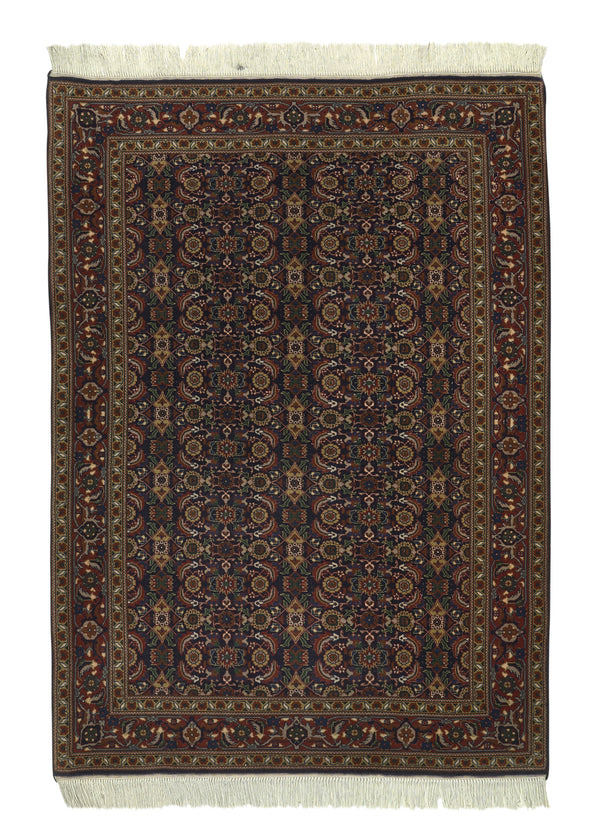 34380 Persian Rug Tabriz Handmade Area Traditional 3'6'' x 5'1'' -4x5- Brown Green Blue Mahi Fish Design