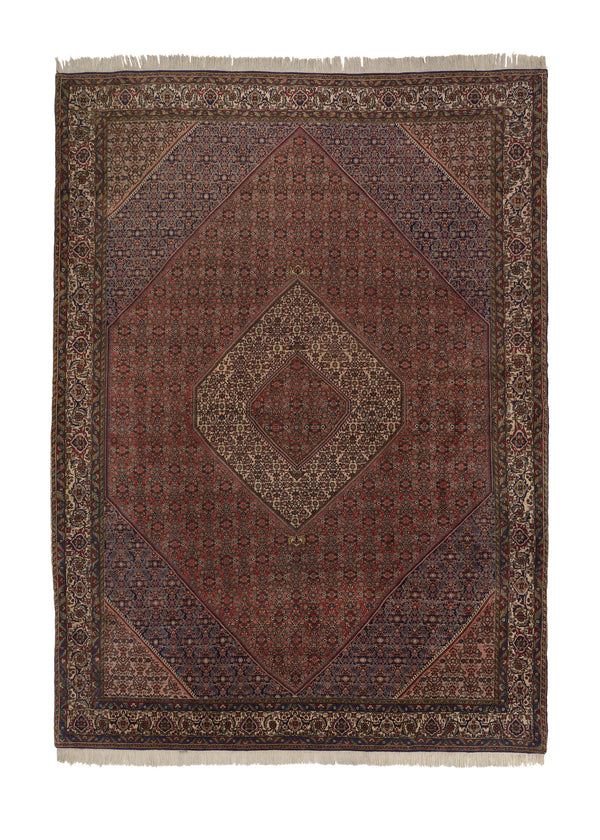 34382 Persian Rug Bijar Handmade Area Traditional 8'6'' x 11'7'' -9x12- Red Blue Herati Design