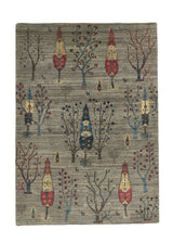 34404 Oriental Rug Pakistani Handmade Area Transitional 4'1'' x 5'9'' -4x6- Gray Gabbeh Design