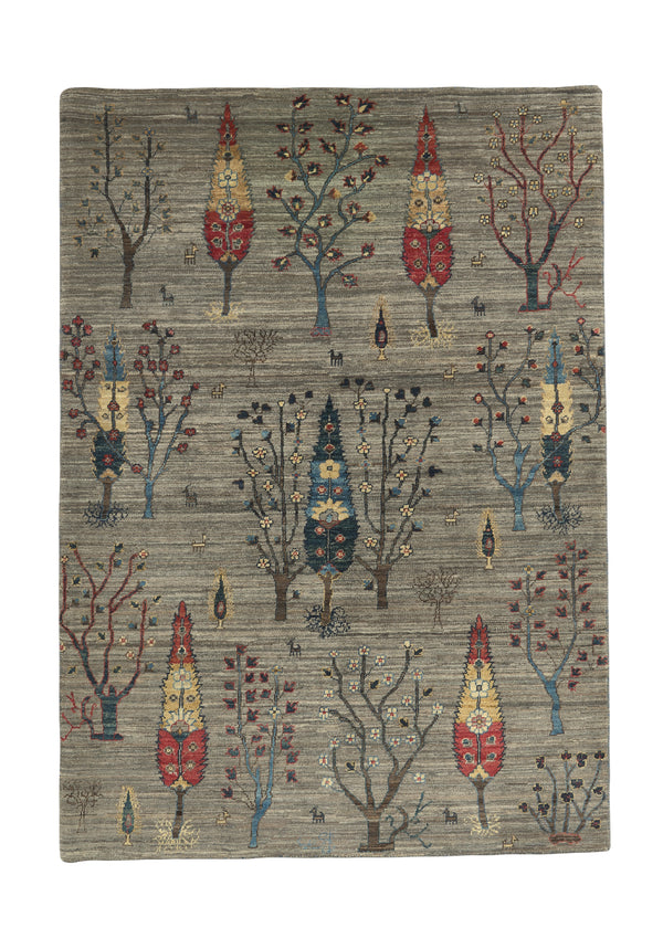 34404 Oriental Rug Pakistani Handmade Area Transitional 4'1'' x 5'9'' -4x6- Gray Gabbeh Design