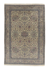 34415 Persian Rug Nain Handmade Area Traditional 7'2'' x 10'11'' -7x11- Whites Beige Blue Floral Design